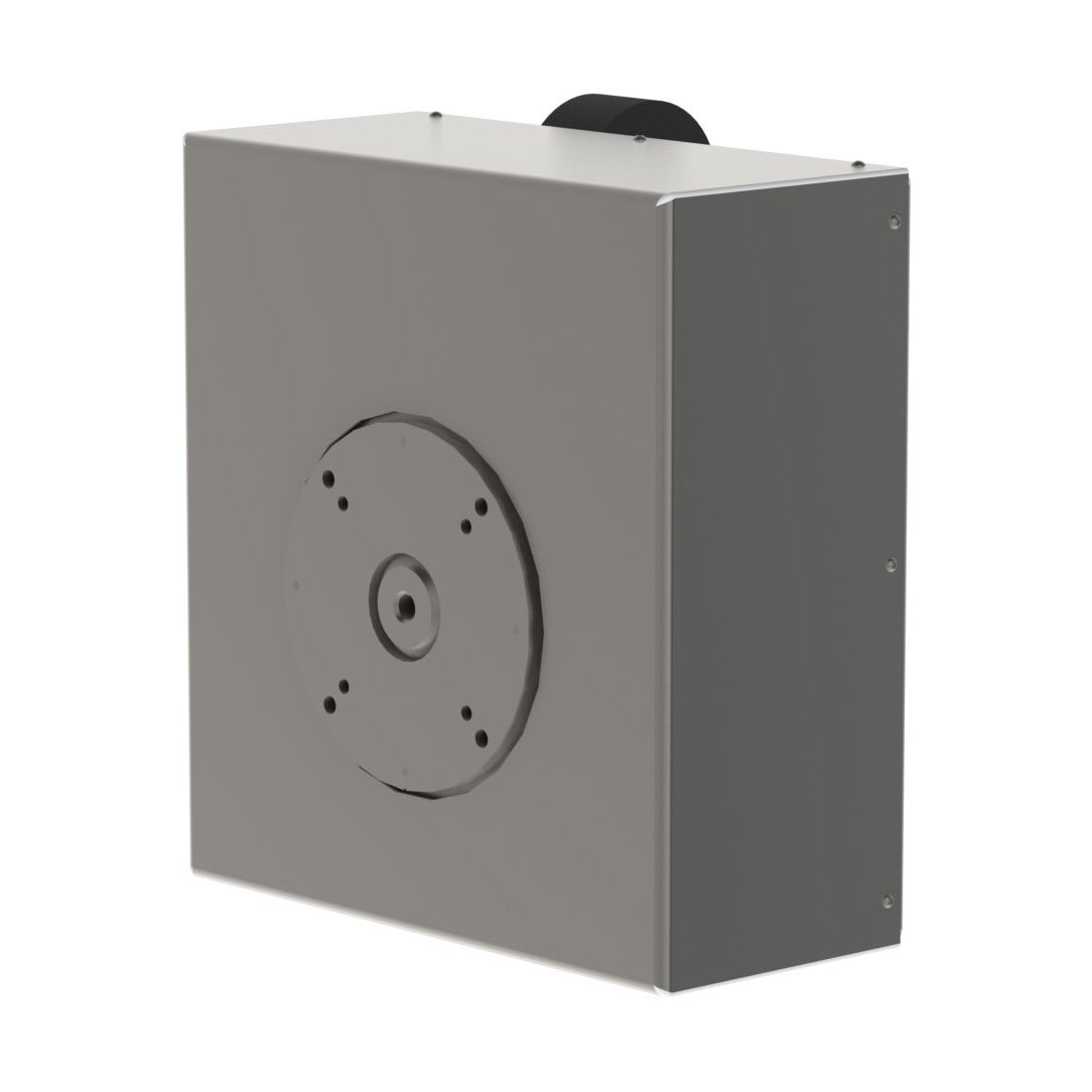 Dieses intelligente Handlingsystem, die elektrische Rotationseinheit (ERU), dient zum Drehen von Lasten wie Fässern oder Rollen. Von vorne, Bild 1.