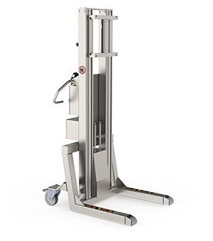 Hygienisches, ergonomisches Hebegerät mit einer Hubkapazität von 500 kg. Entwickelt für die Lebensmittel- und Getränkeindustrie.