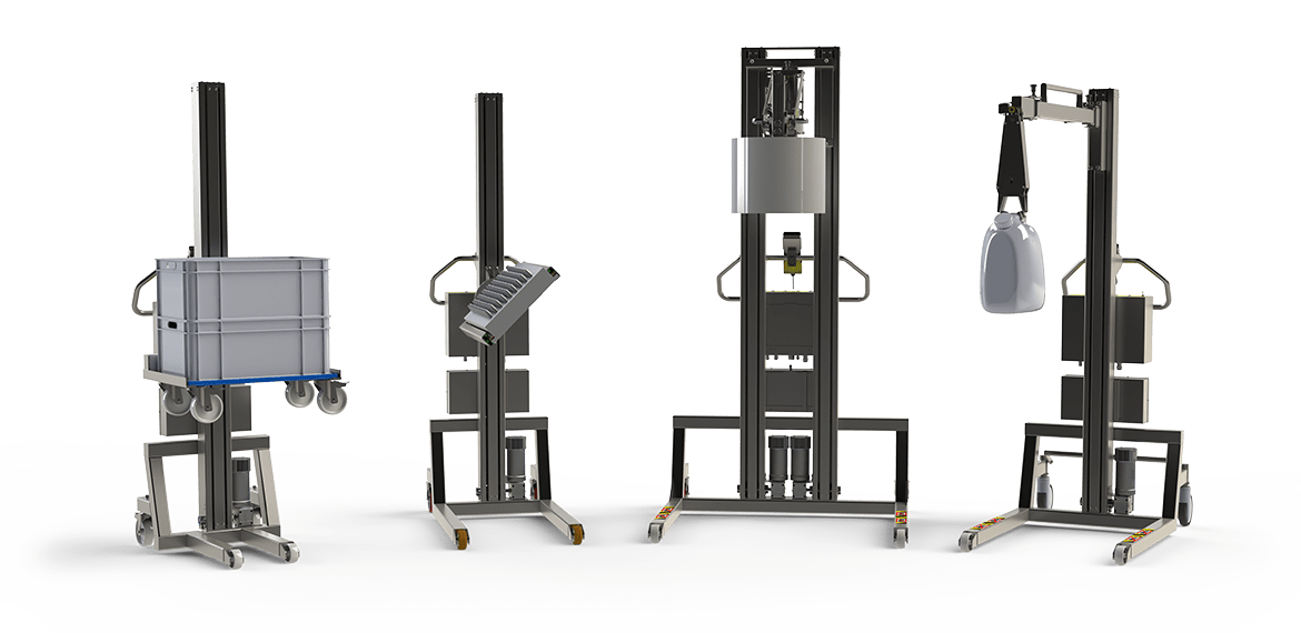 Hygienische Hebelifte aus Edelstahl für die Lebensmittel- und Getränkeindustrie. 2Lift ApS.