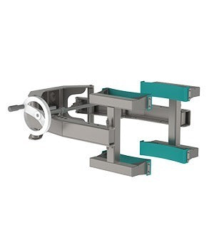 Die manuelle Klemme mit Spindel (MCS) ist ein einfaches Hebewerkzeug zum Rollenhandhabung oder für Fasshandling Systeme. Angebaut an unsere modular aufgebauten Hebemaschinen ist sie mit bis zu 80 kg belastbar.