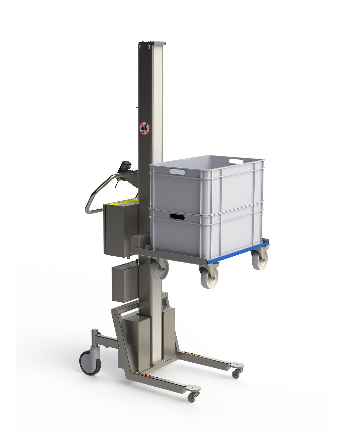Elektrischer Paletten Handstapler mit Rollwagen. 2Lift.