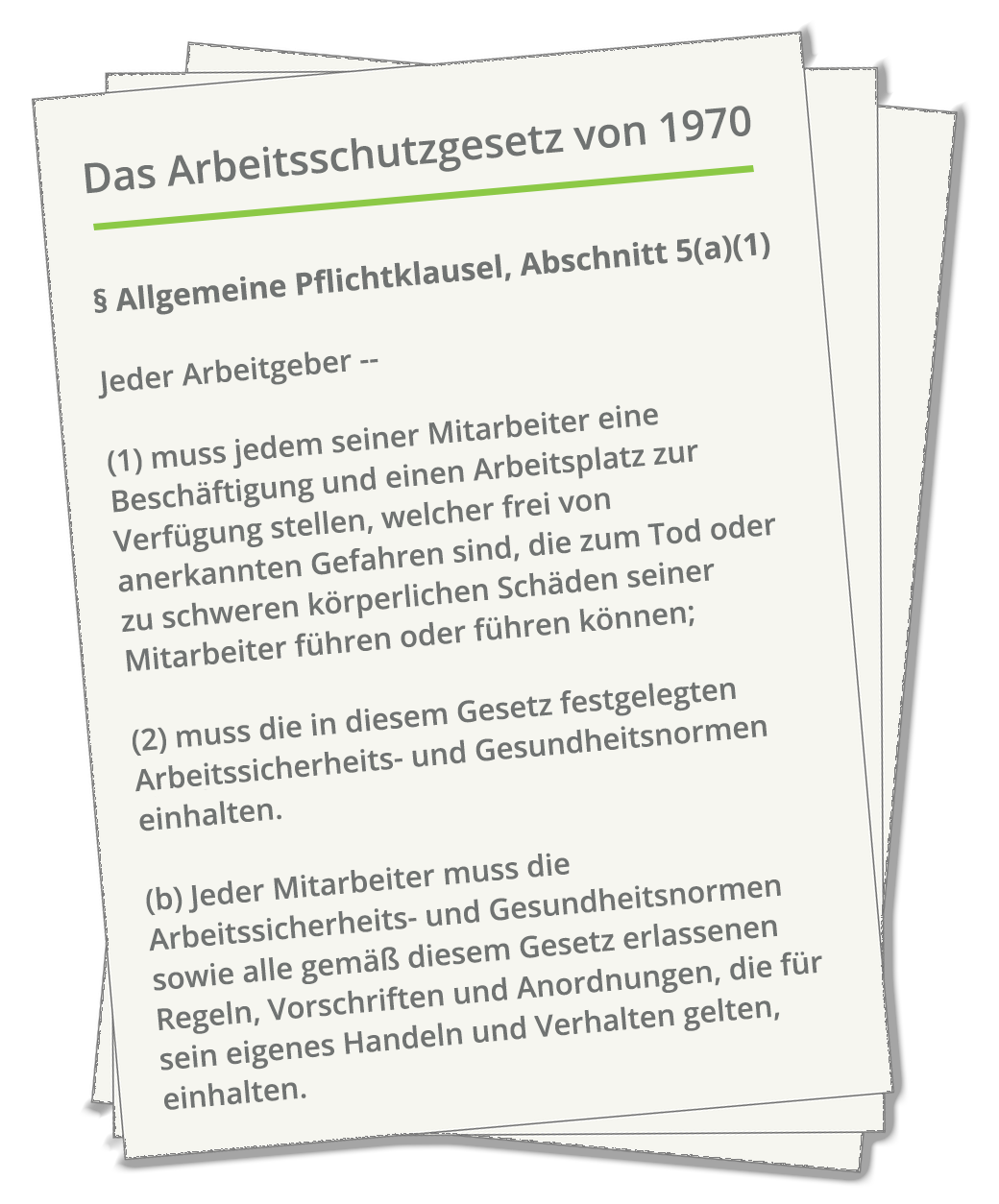 Das Arbeitsschutzgesetz von 1970. § Allgemeine Pflichtklausel, Abschnitt 5(a)(1).
