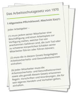 Das Arbeitsschutzgesetz von 1970. § Allgemeine Pflichtklausel, Abschnitt 5(a)(1).