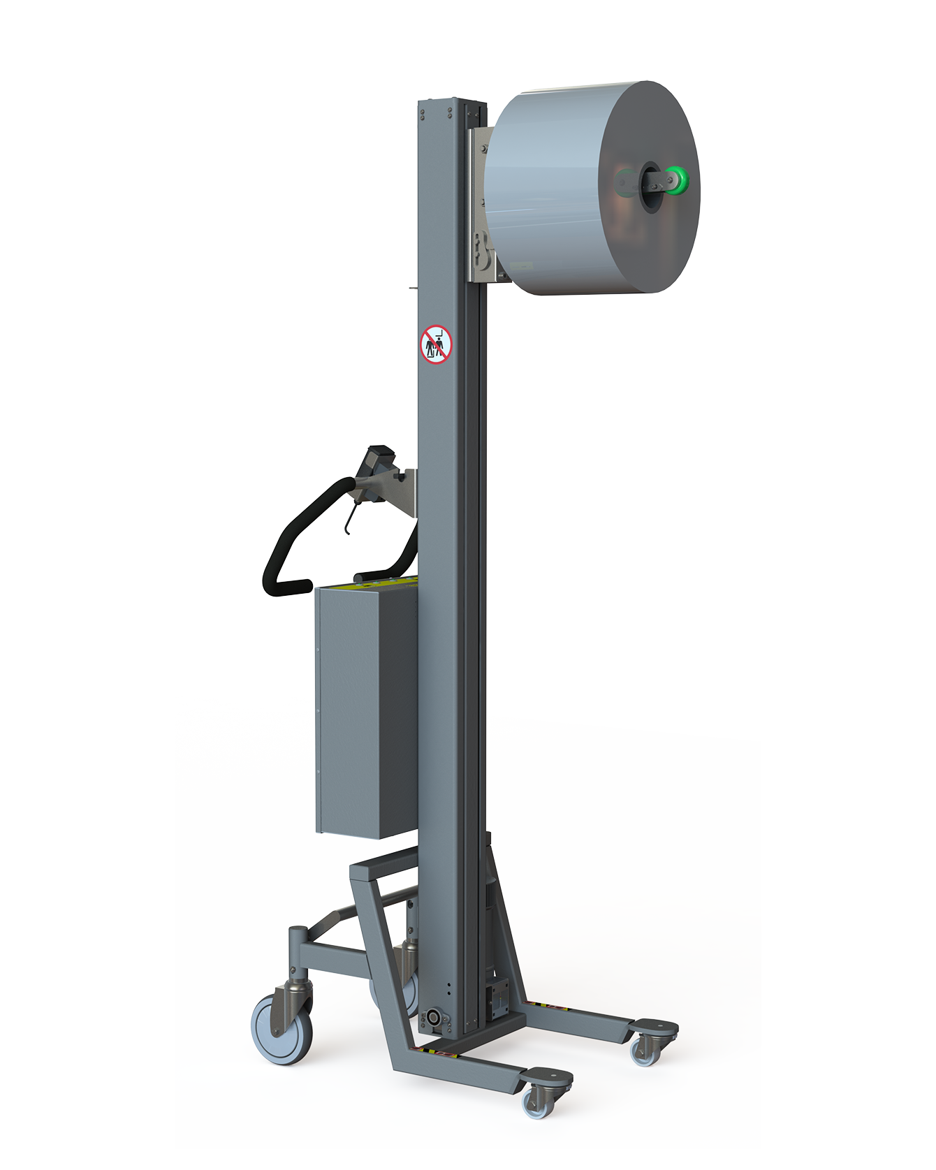Einfache Rollen Transportwagen mit einem mit Rollen ausgestatteten Dorn. 2Lift ApS.