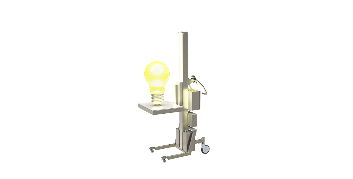 Leichte Reinraum-Hebemaschine mit Glühbirne.