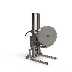 Dieses Rollenhandhabungsgerät mit V-Block ist für die Handhabung schwerer Rollen bis zu 250 kg ausgelegt.