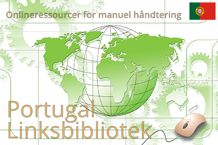 Onlineressourcer for manuel håndtering omkring arbejdsgivernes ansvar og ergonomiske retningslinjer for løft på arbejdet i Portugal.
